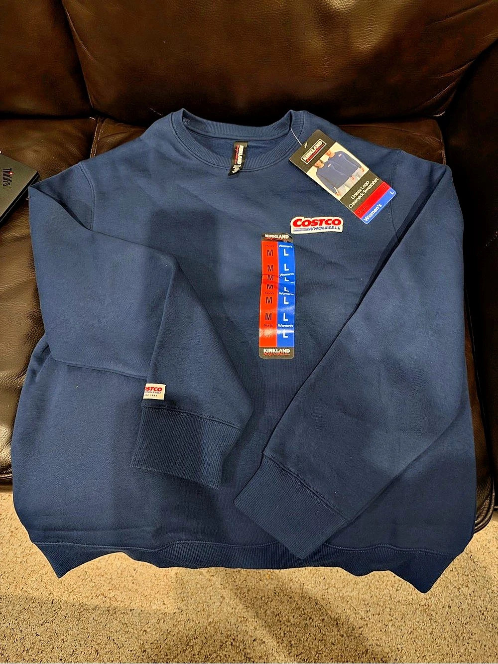 Costco Kirkland Logo Crewneck Sweatshirt – Navy NWT (Men's M / Women's L)